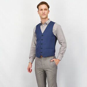Topman SKINNY waistcoat in blue size 38